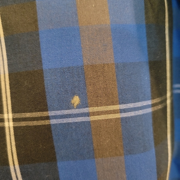 Men Empyre Blue Black Plaid Button up Shirt Size Large - Picture 2 of 6